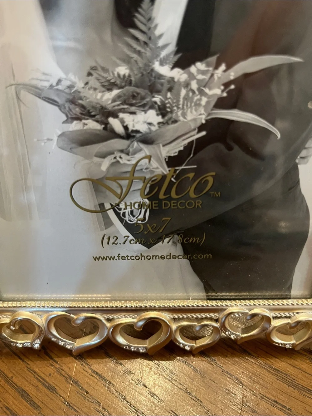 Fetco Silver Heart Accent Photo Frame, 5x7